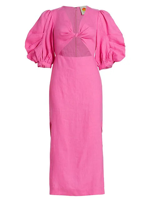 Farm Rio Pink Cut Out Midi Dress