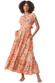 Misa Dana Mae Dress Tangerine Flora