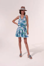 Poupette St Bart Agathe mini Dress Aqua Flower mix