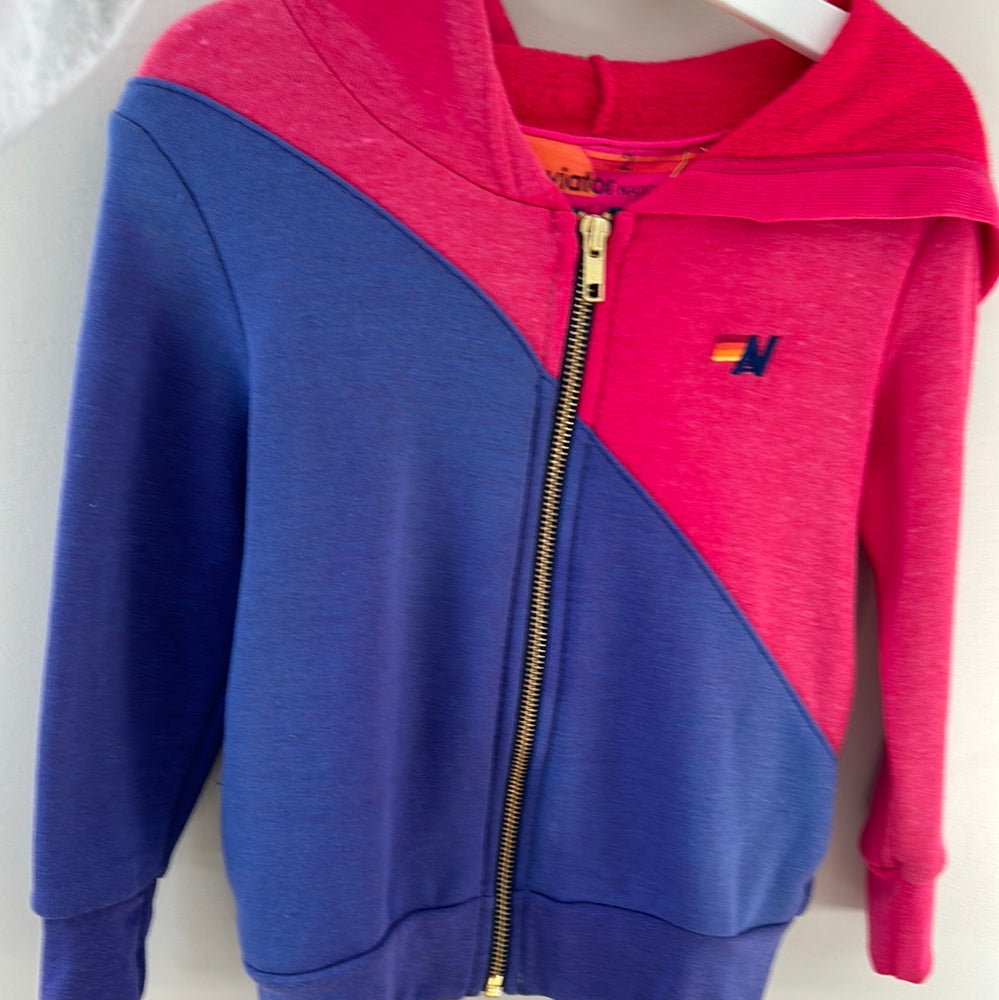 Aviator Nation Kids Pink and Purple Zip Up