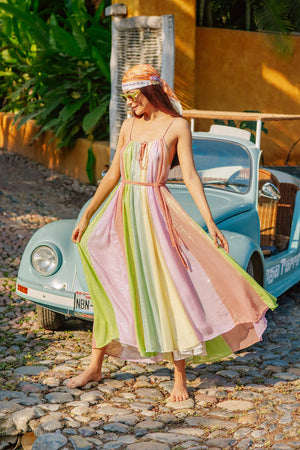 
                
                    Load image into Gallery viewer, Sundress Keya Long Dress  Marbella mix bloom
                
            
