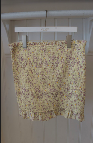Storia Floral smocked skirt Yellow