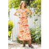En Creme Sleeveless Tropical Print Maxi Dress